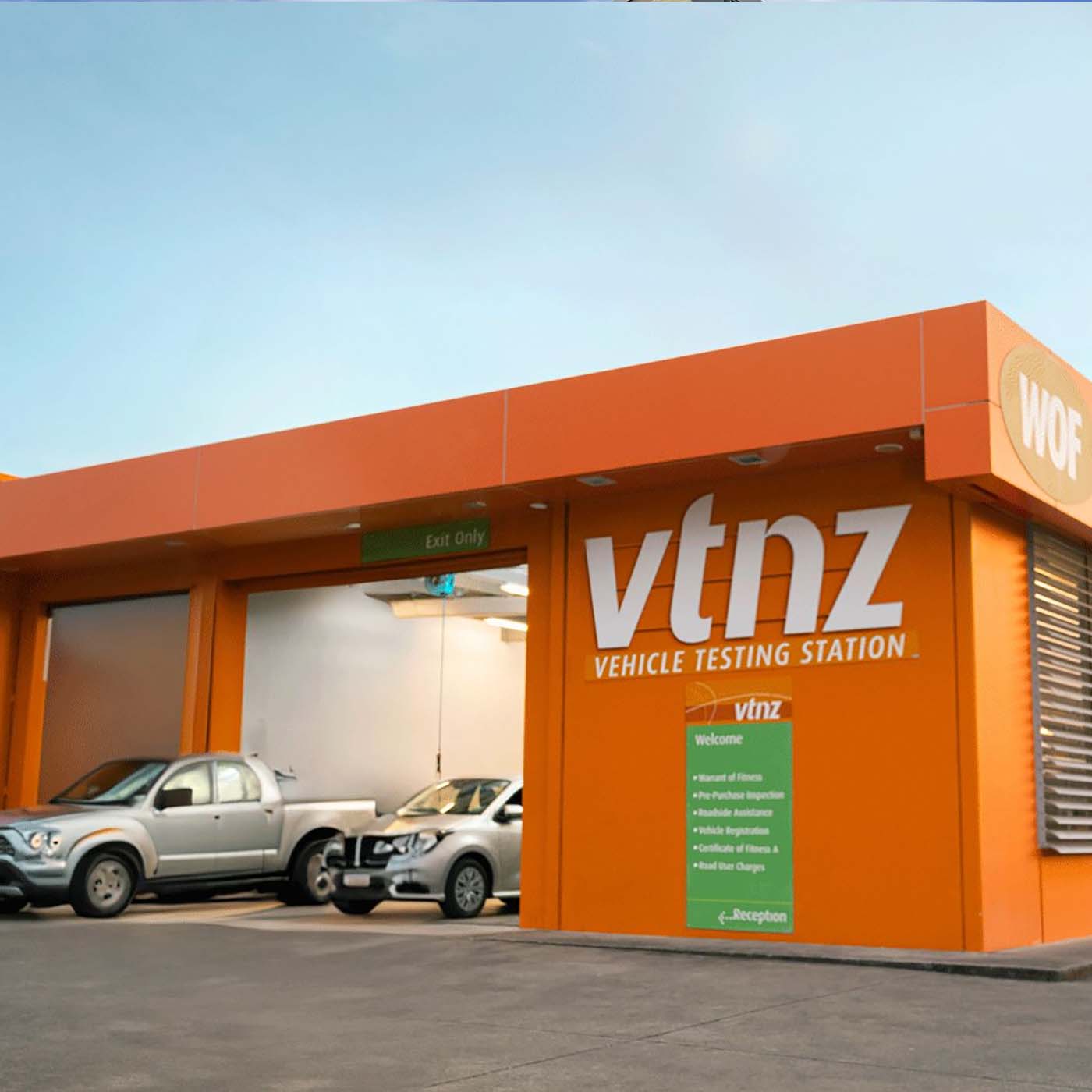 A VTNZ vehicle testing station in New Zealand. A VTNZ vehicle testing station in New Zealand.