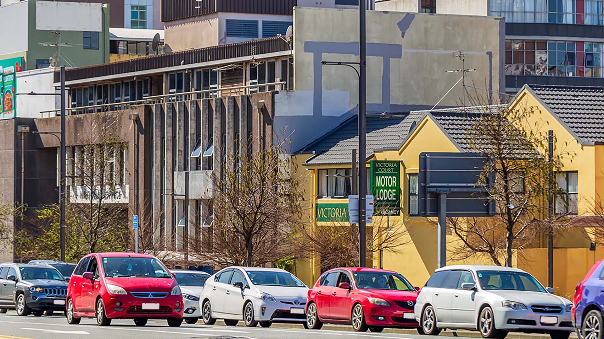 Traffic on Victoria Street in Wellington, New Zealand. Traffic on Victoria Street in Wellington, New Zealand.