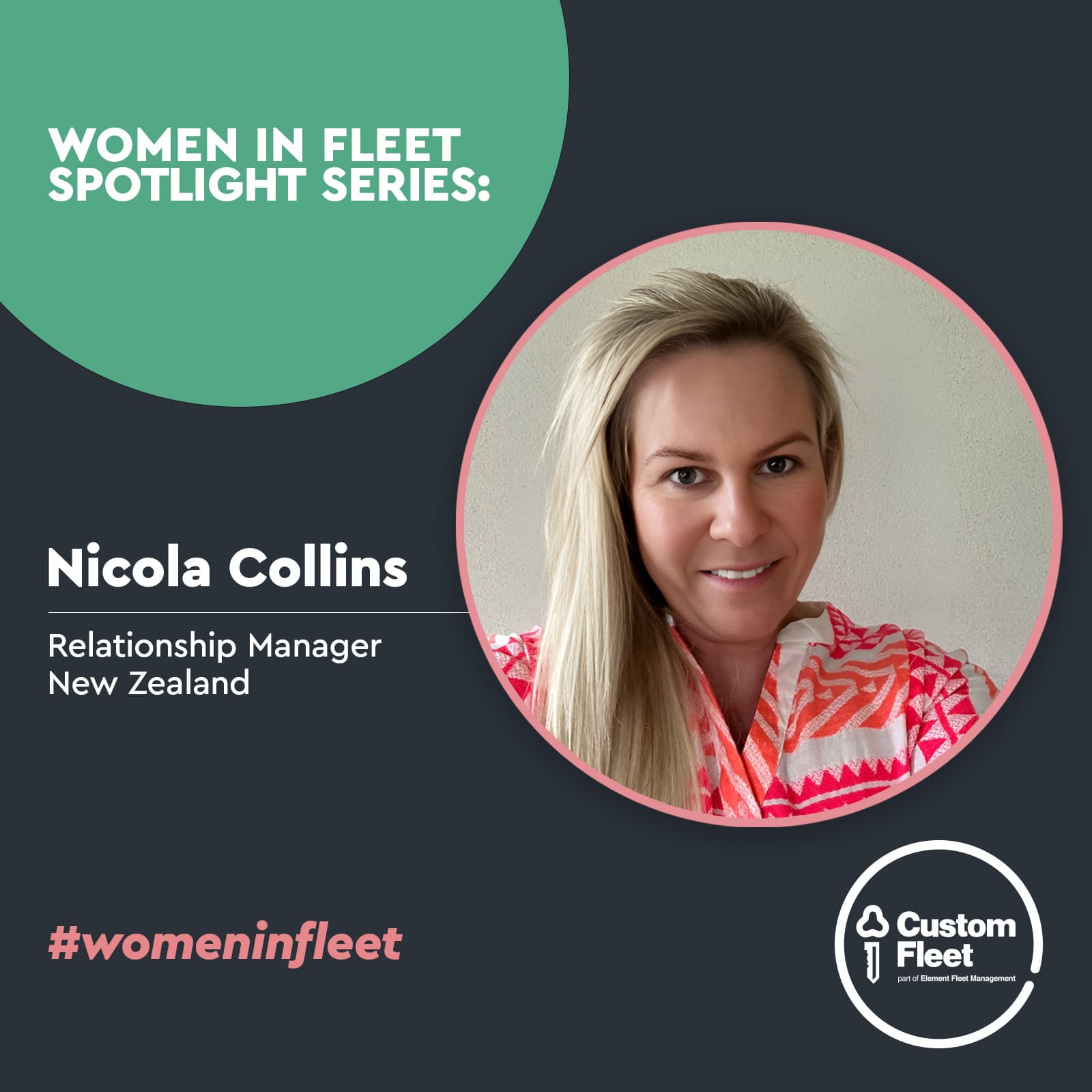 Hero image shows a photo of Nicola Collins for the Women in Fleet spotlight series. Hero image shows a photo of Nicola Collins for the Women in Fleet spotlight series.