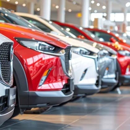 Commercial fleet vehicles parked in a facility, representing vehicle leasing and ownership options for businesses. Commercial fleet vehicles parked in a facility, representing vehicle leasing and ownership options for businesses.